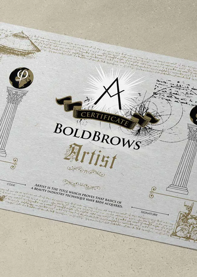 Certificate Bold Brows Artist