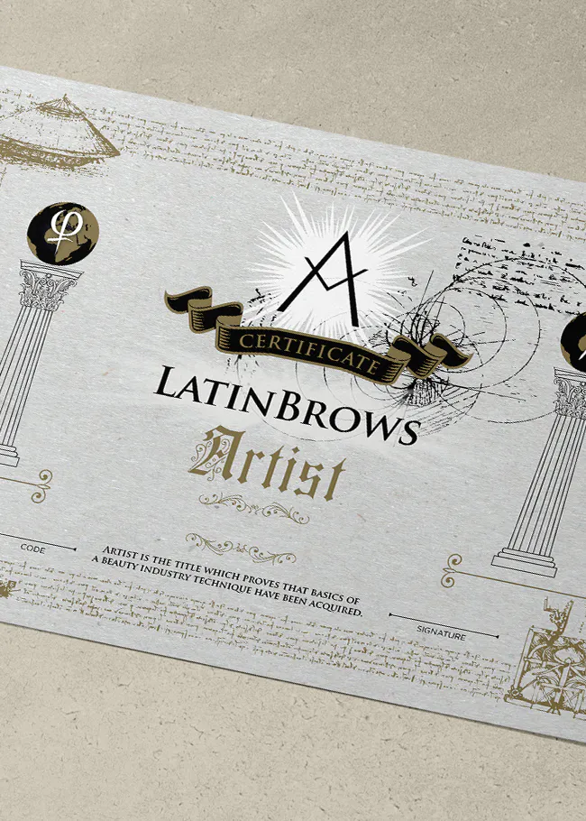 Certificate Latin Brows Artist